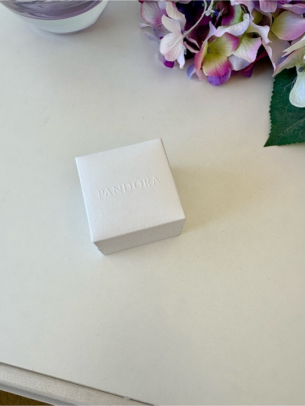 Pandora White Jewelry Gift Box with Black Interior